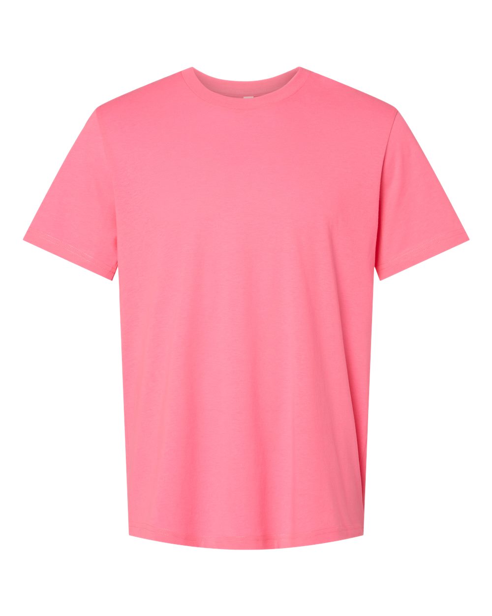 Bella + Canvas 3001 neon pink cotton t-shirt, front view