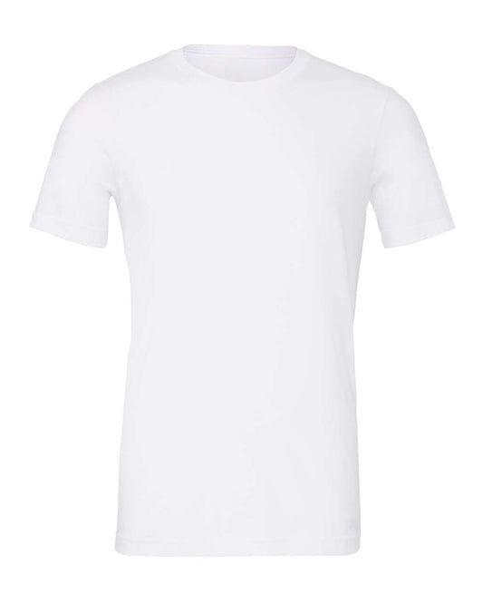 Bella + Canvas 3001 solid white blend cotton t-shirt, front view