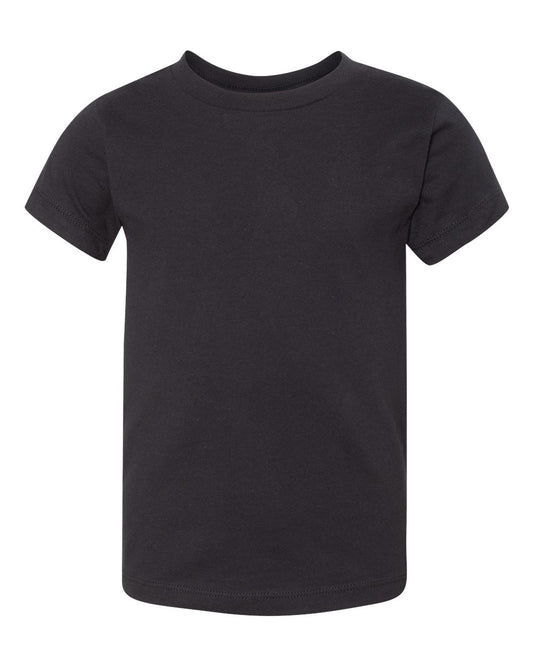 Bella + Canvas 3001 black cotton t-shirt, front view