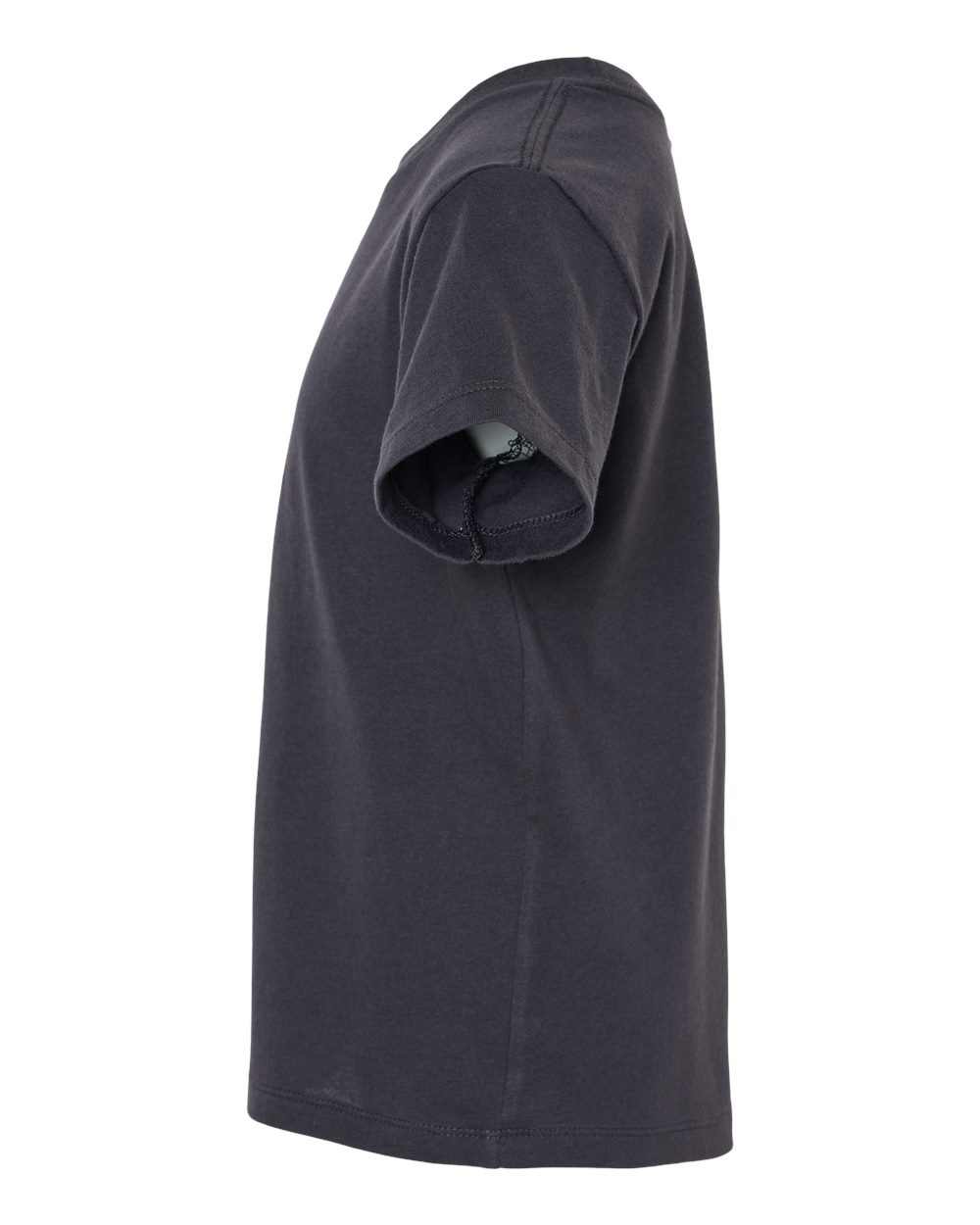 Bella + Canvas 3001 dark grey cotton t-shirt, side view