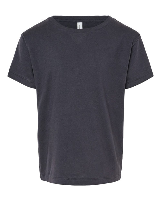 Bella + Canvas 3001 dark grey cotton t-shirt, front view