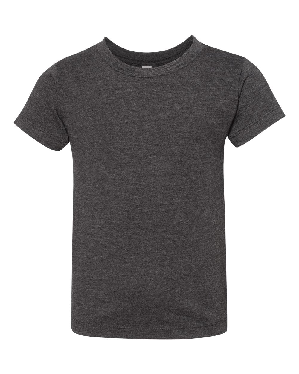 Bella + Canvas 3001 dark grey heather cotton t-shirt, front view