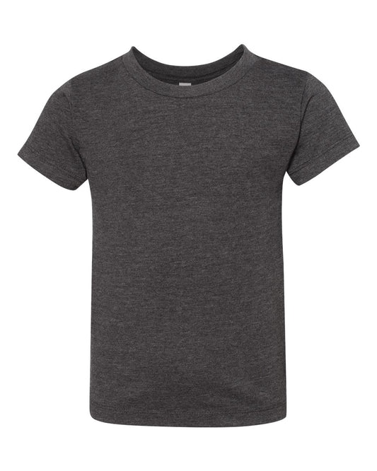 Bella + Canvas 3001 dark grey heather cotton t-shirt, front view