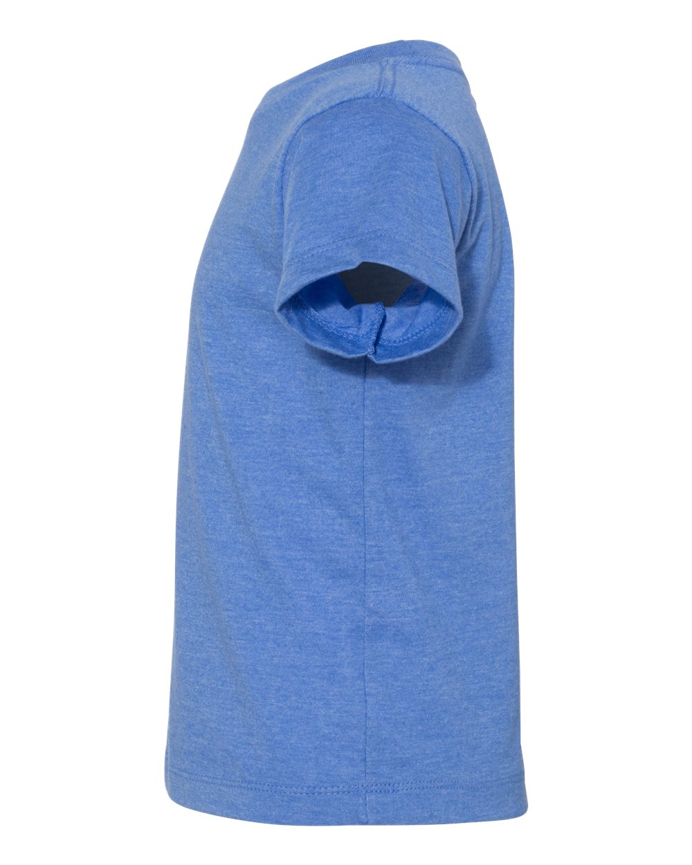 Bella + Canvas 3001 heather columbia blue cotton t-shirt, side view