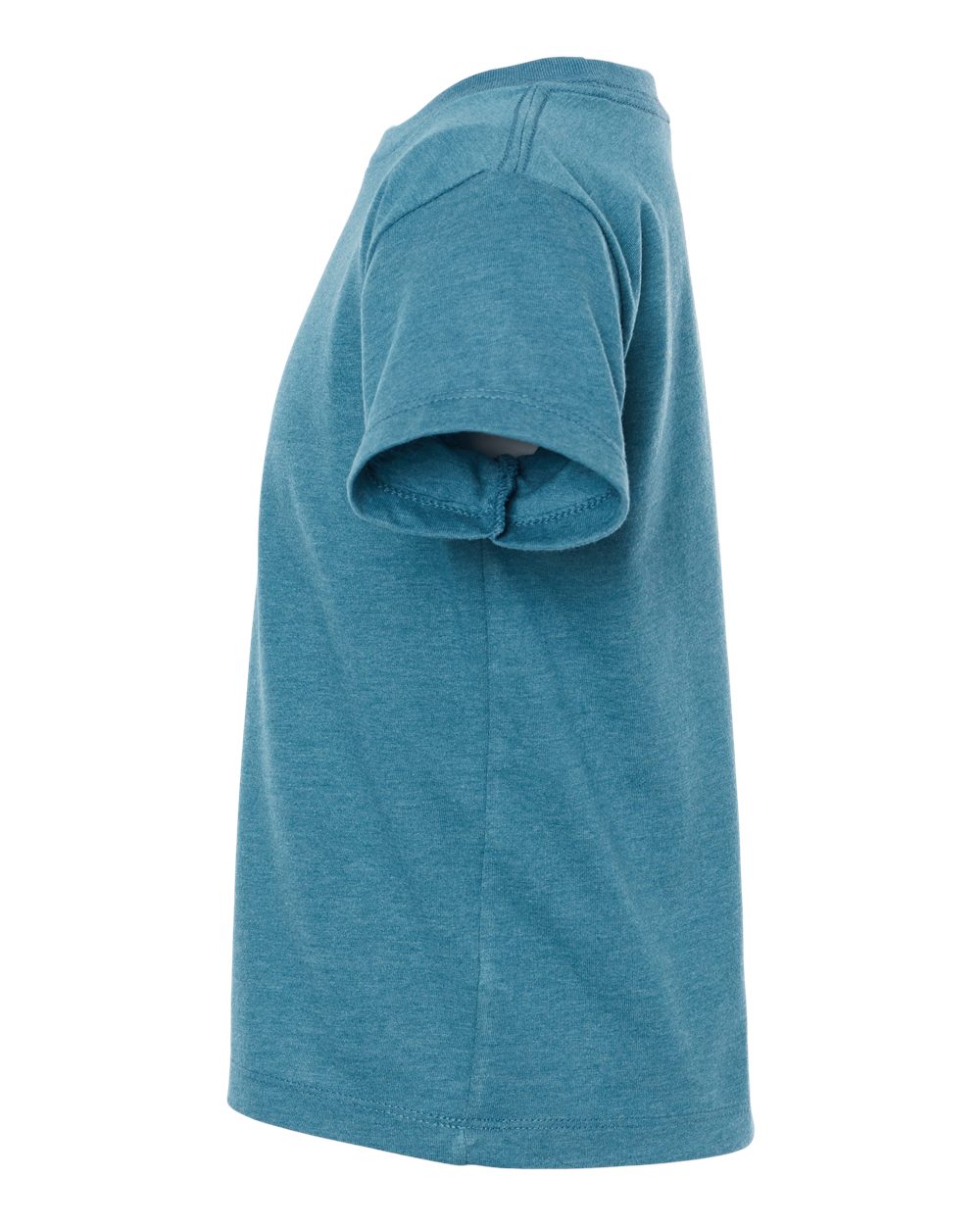 Bella + Canvas 3001 heather deep teal cotton t-shirt, side view