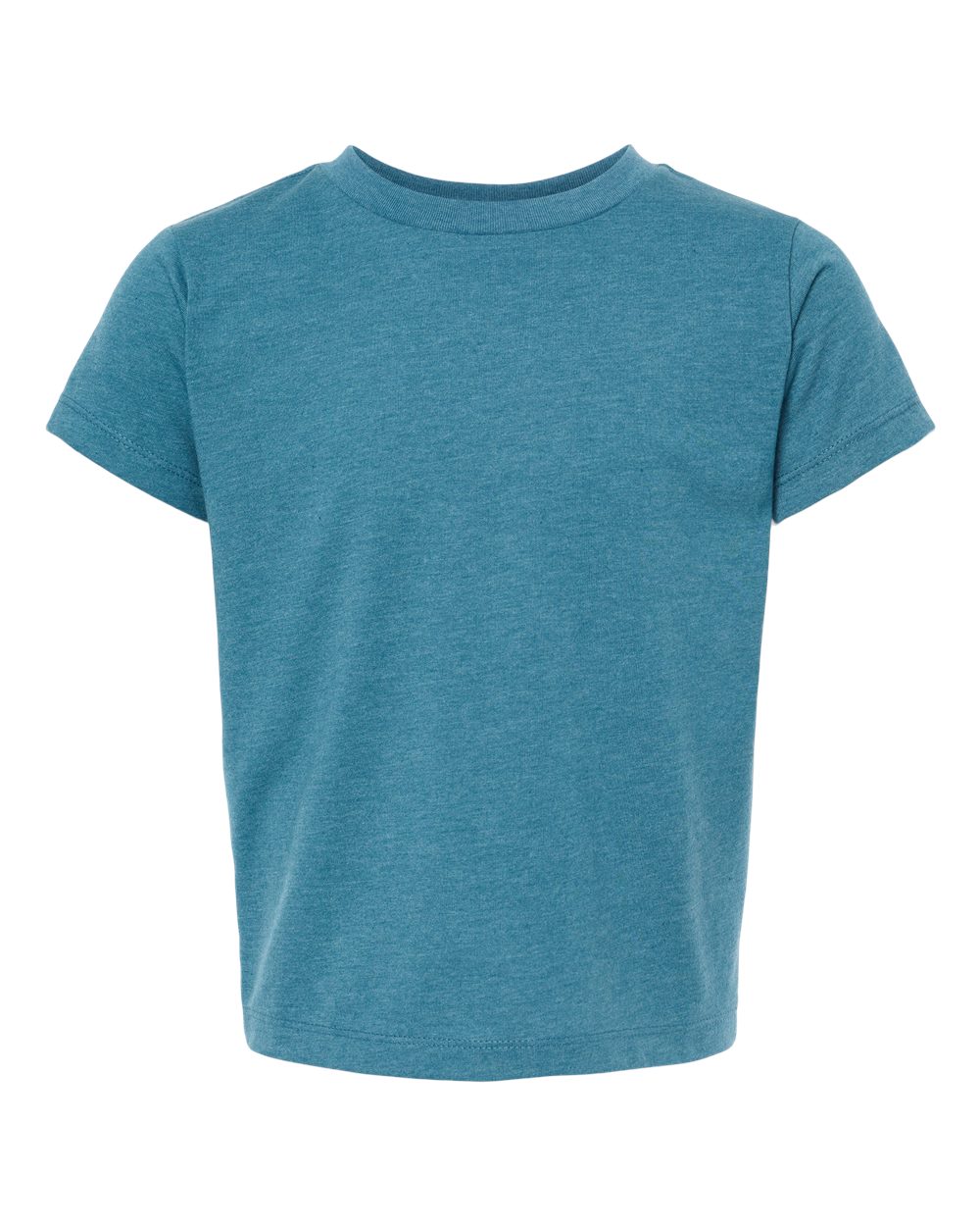 Bella + Canvas 3001 heather deep teal cotton t-shirt, front view