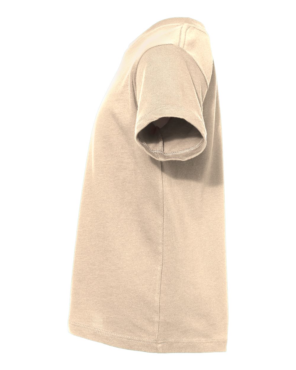 Bella + Canvas 3001 heather dust cotton t-shirt, side view