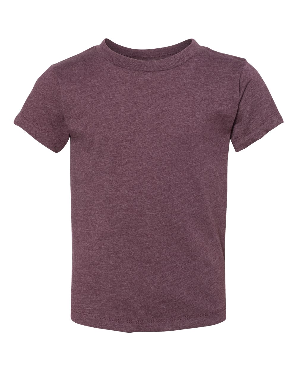 Bella + Canvas 3001 heather maroon cotton t-shirt, front view