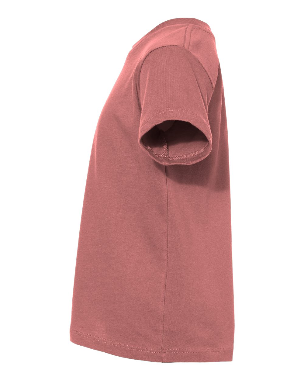 Bella + Canvas 3001 heather mauve cotton t-shirt, side view