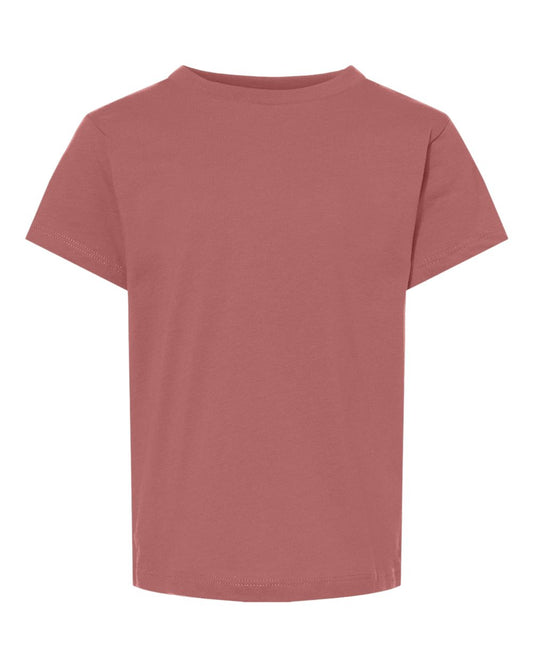 Bella + Canvas 3001 heather mauve cotton t-shirt, front view