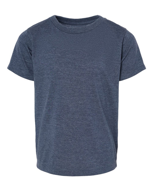 Bella + Canvas 3001 heather navy cotton t-shirt, front view