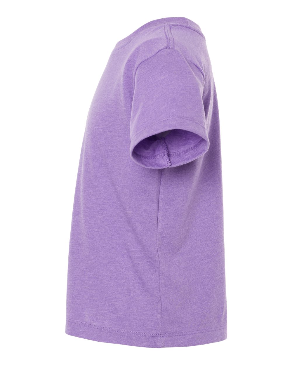 Bella + Canvas 3001 heather team purple cotton t-shirt, side view