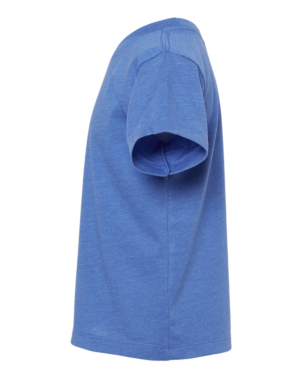 Bella + Canvas 3001 heather true royal cotton t-shirt, side view