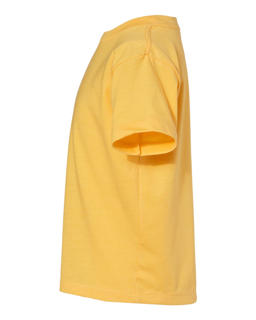 Bella + Canvas 3001 heather yellow gold cotton t-shirt, side view