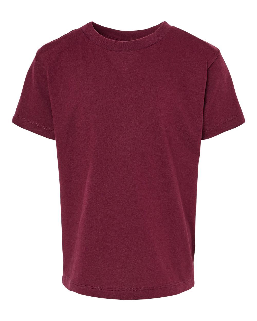 Bella + Canvas 3001 maroon cotton t-shirt, front view