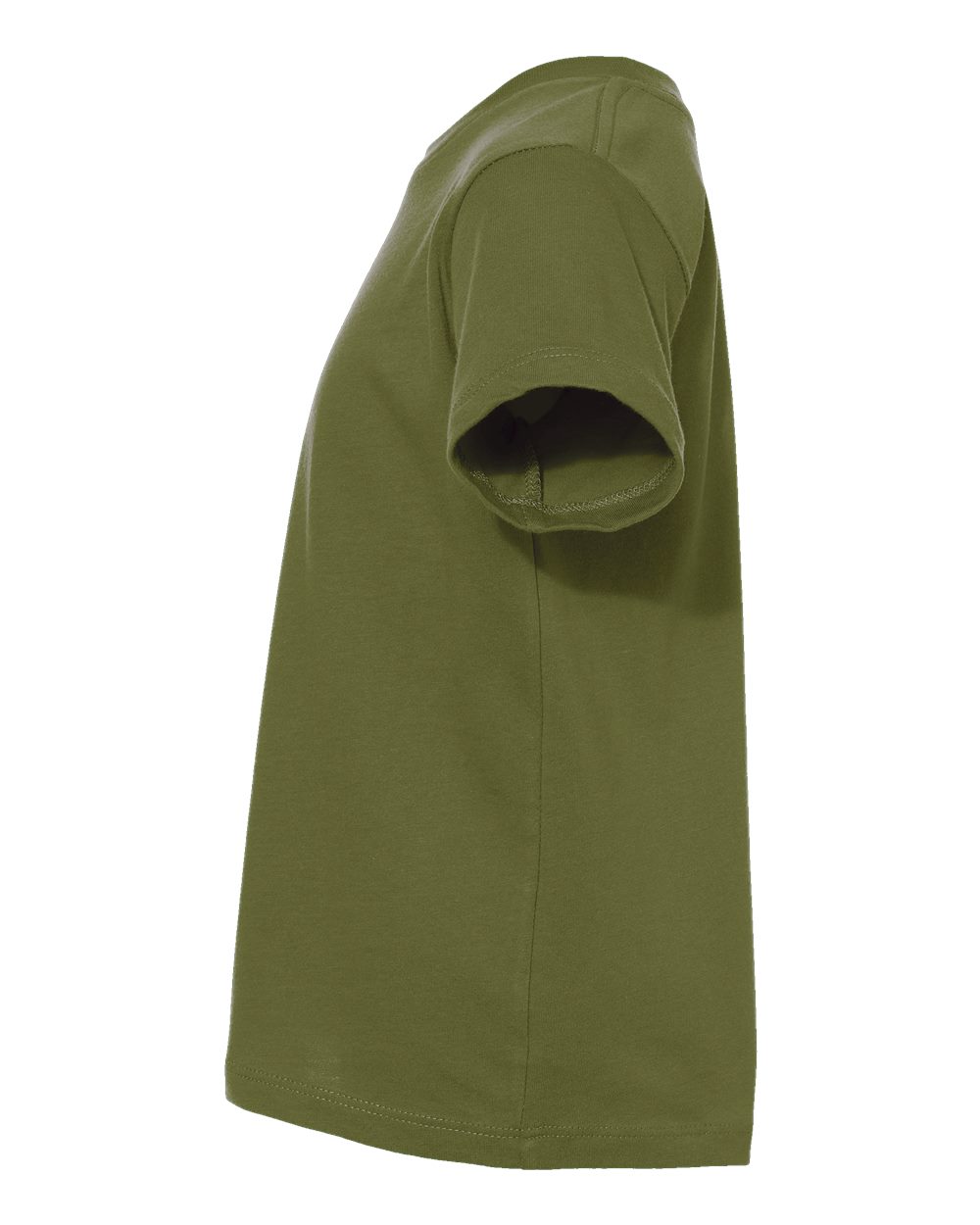 Bella + Canvas 3001 olive cotton t-shirt, side view