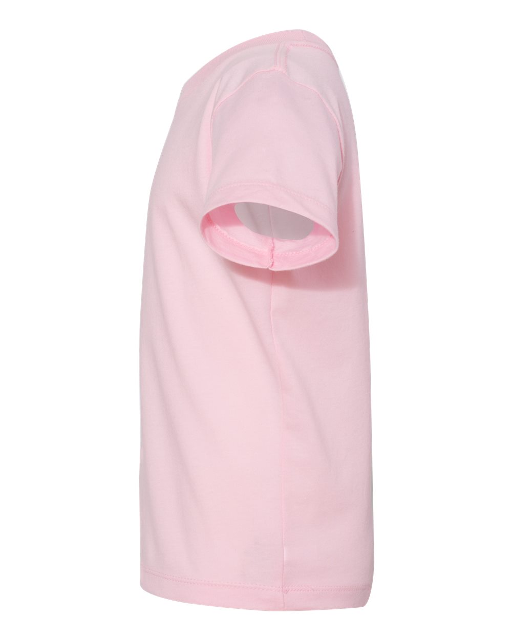 Bella + Canvas 3001 pink cotton t-shirt, side view