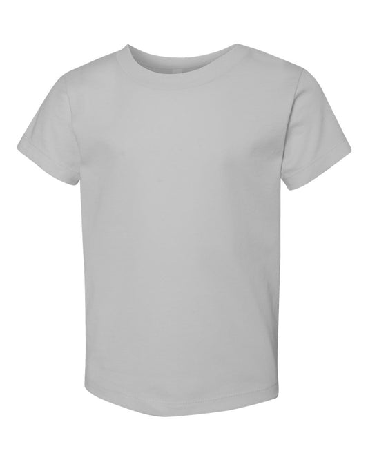 Bella + Canvas 3001 solid athletic grey cotton t-shirt, front view