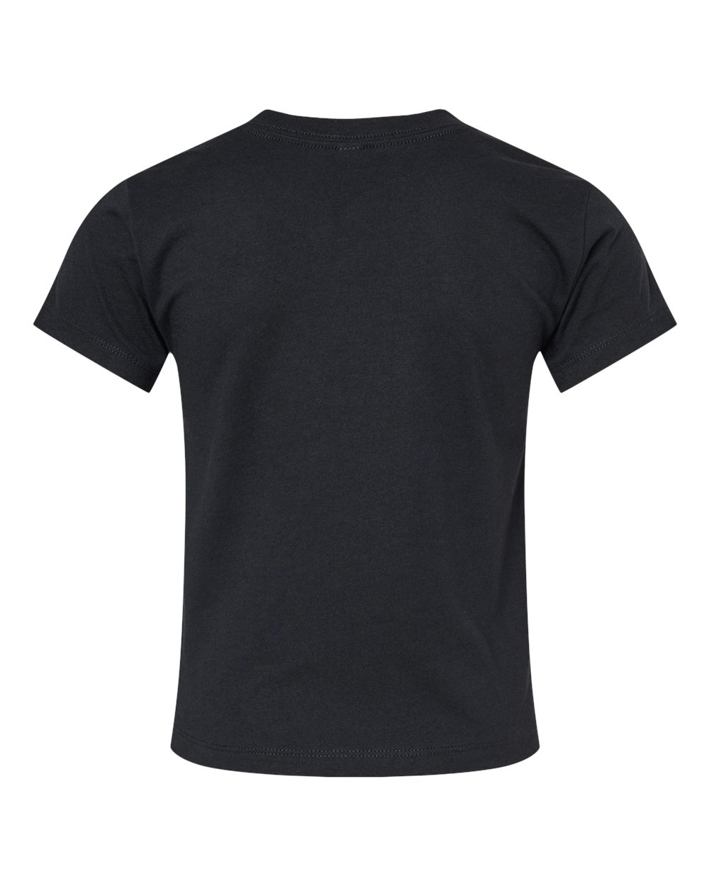 Bella + Canvas 3001 solid black blend cotton t-shirt, back view