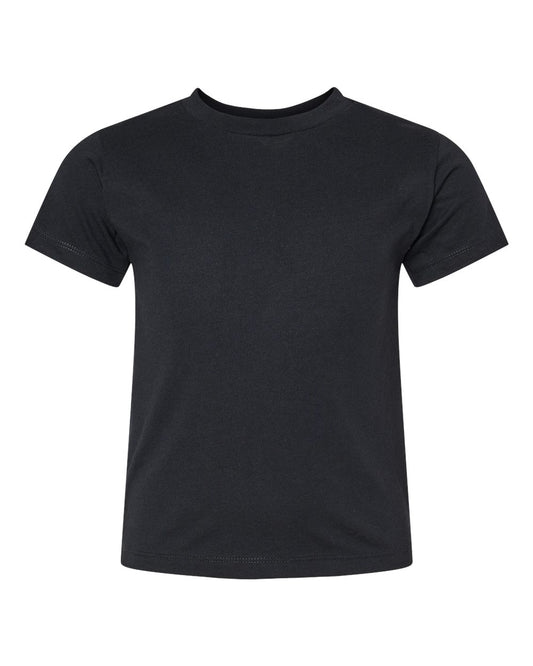 Bella + Canvas 3001 solid black blend cotton t-shirt, front view