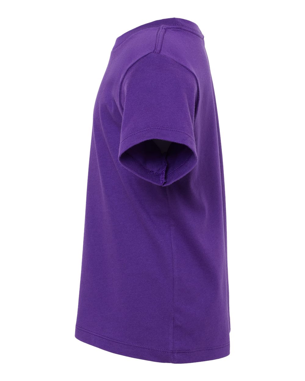 Bella + Canvas 3001 team purple cotton t-shirt, side view