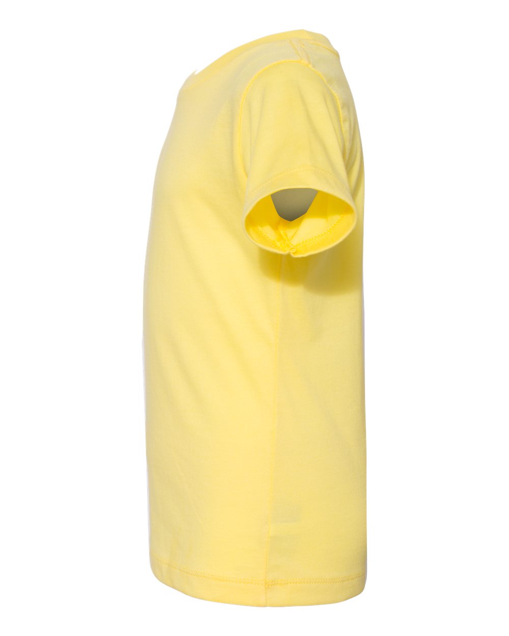 Bella + Canvas 3001 yellow cotton t-shirt, side view