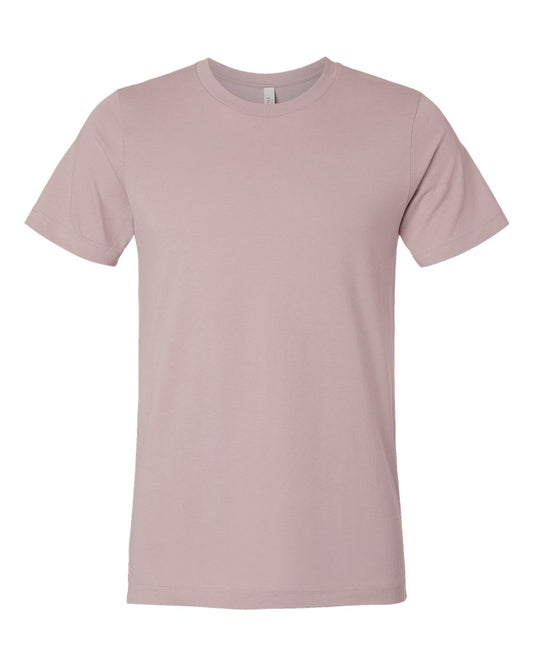 Bella + Canvas 3001 pink gravel cotton t-shirt, front view