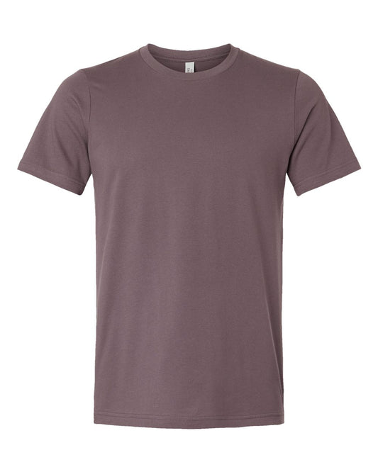 Bella + Canvas 3001 purple storm cotton t-shirt, front view