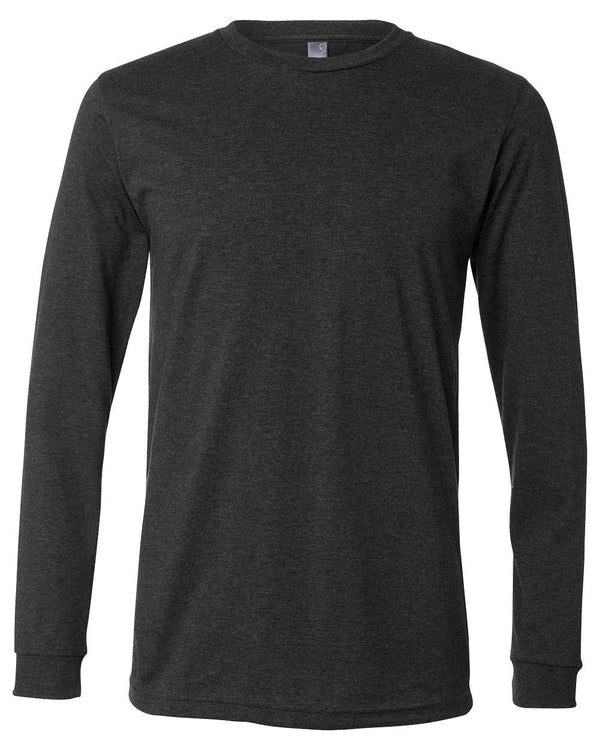BELLA + CANVAS Unisex Heathered Jersey Long Sleeve T-Shirt in Dark Grey Heather