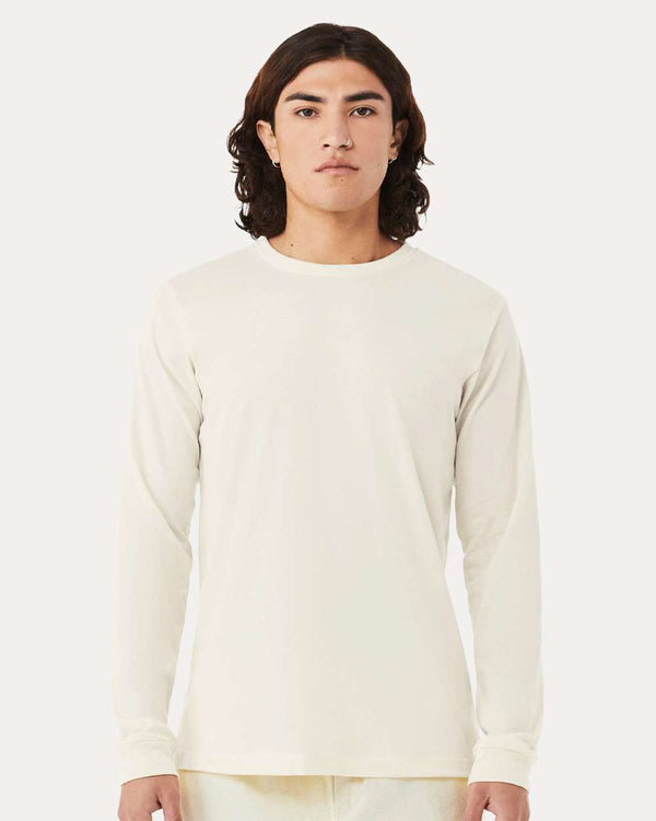 BELLA + CANVAS Unisex Heathered Jersey Long Sleeve T-Shirt in Heather Natural