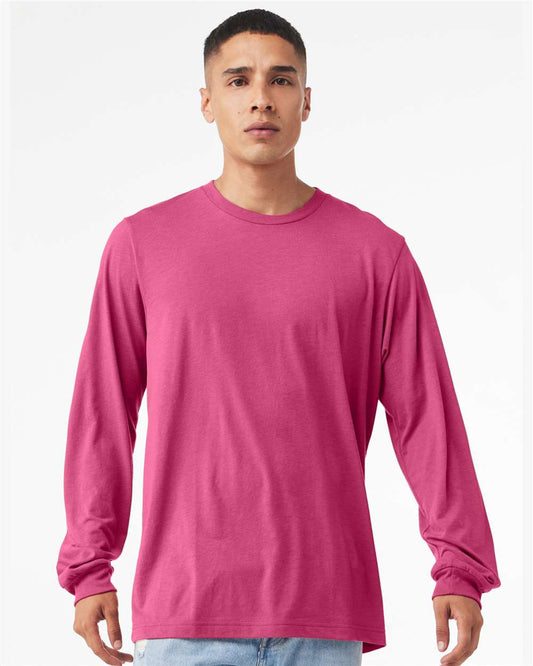 BELLA + CANVAS Unisex Jersey Long Sleeve T-Shirt in Berry