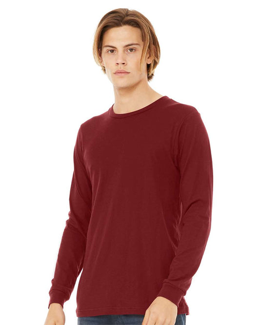 BELLA + CANVAS Unisex Jersey Long Sleeve T-Shirt in Cardinal