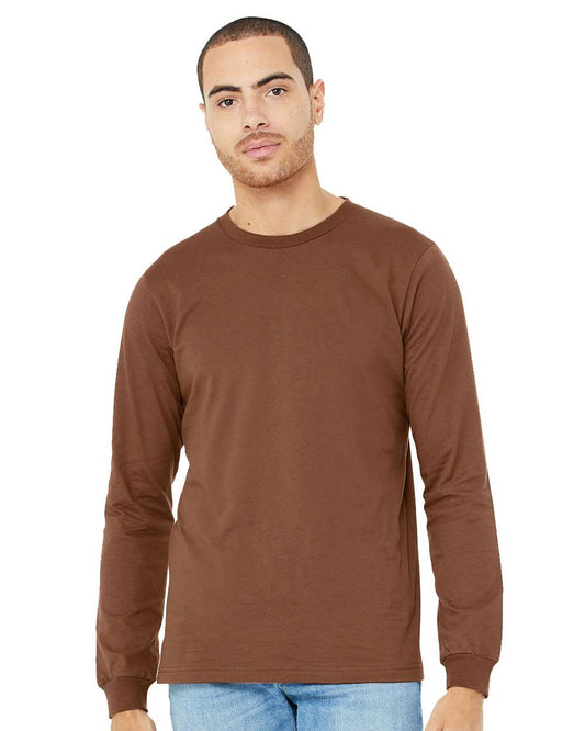 BELLA + CANVAS Unisex Jersey Long Sleeve T-Shirt in Chestnut