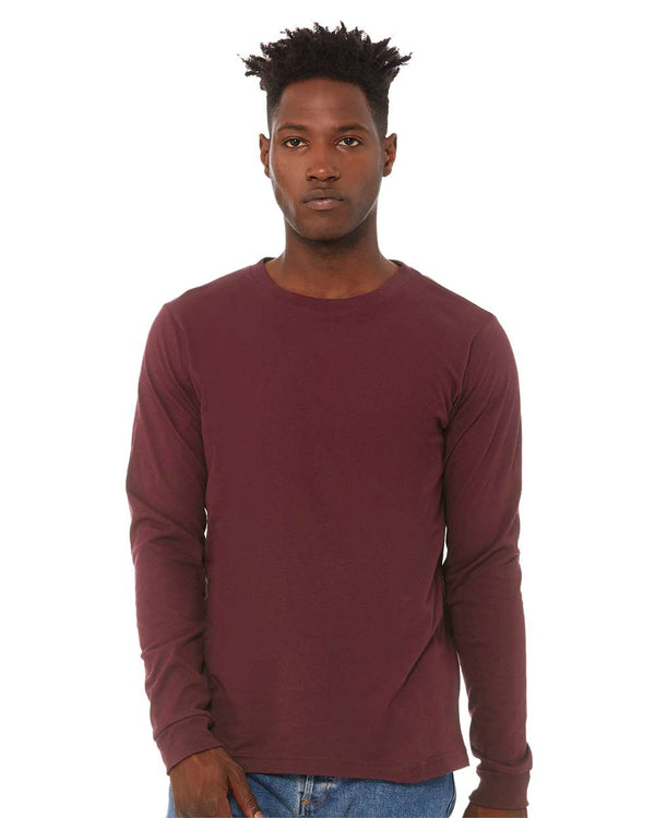 BELLA + CANVAS Unisex Jersey Long Sleeve T-Shirt in Maroon