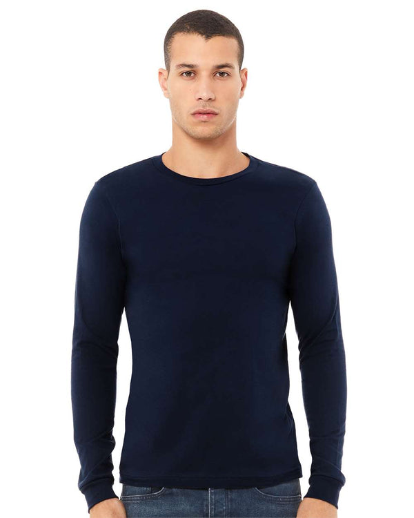 BELLA + CANVAS Unisex Jersey Long Sleeve T-Shirt in Navy