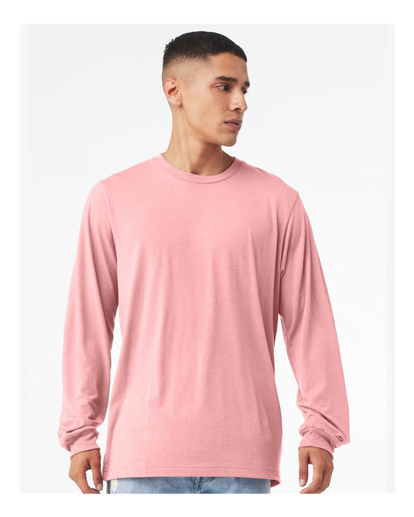 BELLA + CANVAS Unisex Jersey Long Sleeve T-Shirt in Pink