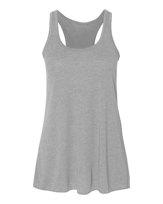 Bella + Canvas 8800 athletic heather women's flowy racerback tank, front view