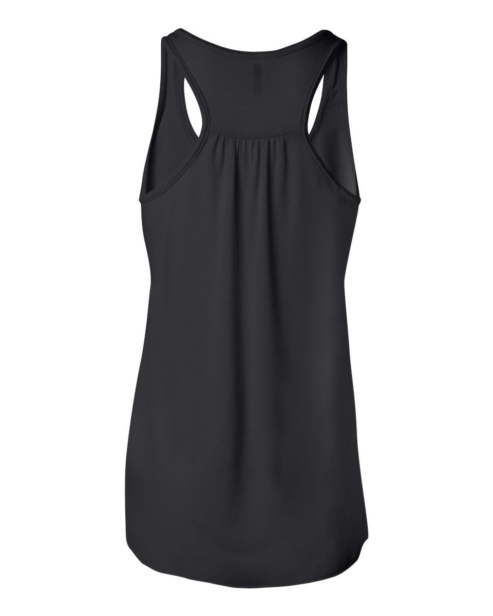 Bella + Canvas 8800 black women's flowy racerback tank, back view