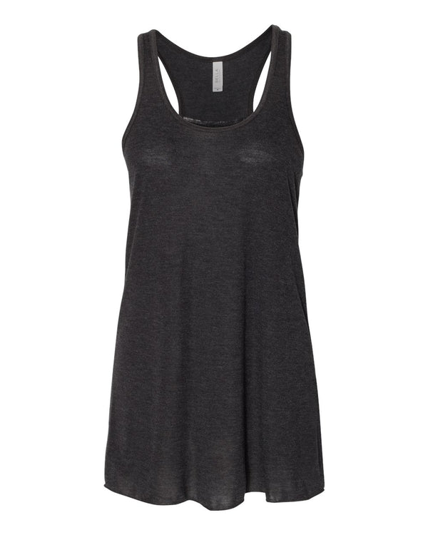 Bella + Canvas Flowy Racerback Tank, Black Heather