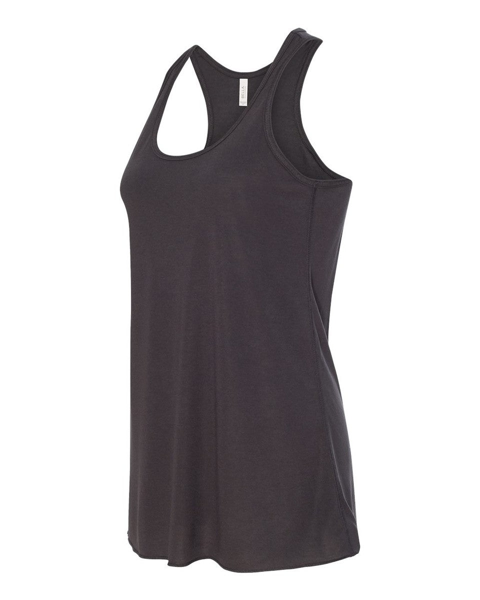 Bella + Canvas 8800 dark grey women's flowy racerback tank, side view