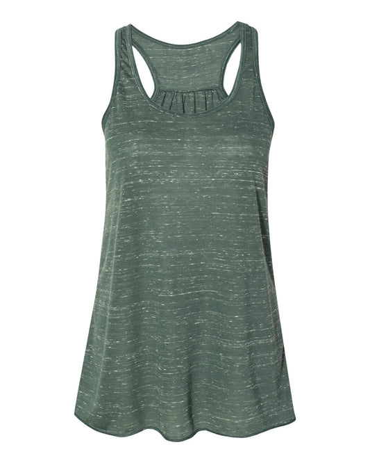 Bella + Canvas 8800 forest marble women's flowy racerback tank, front view