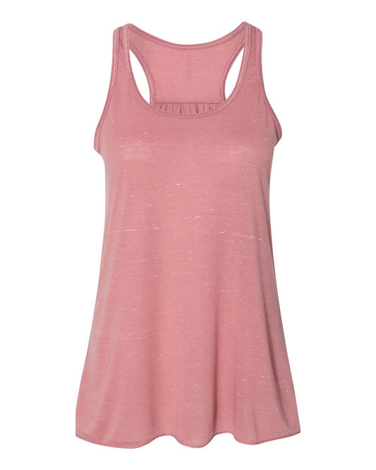Bella + Canvas 8800 mauve marble women's flowy racerback tank, front view