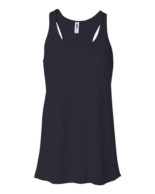 Bella + Canvas 8800 midnight women's flowy racerback tank, front view