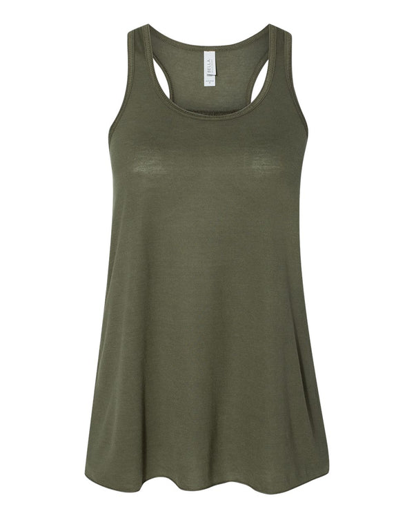 Bella + Canvas Flowy Racerback Tank, Military Green