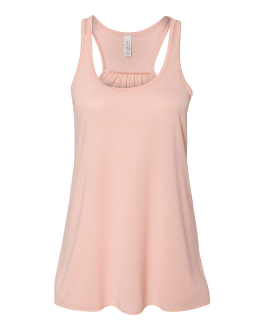 Bella + Canvas 8800 peach women's flowy racerback tank, front view