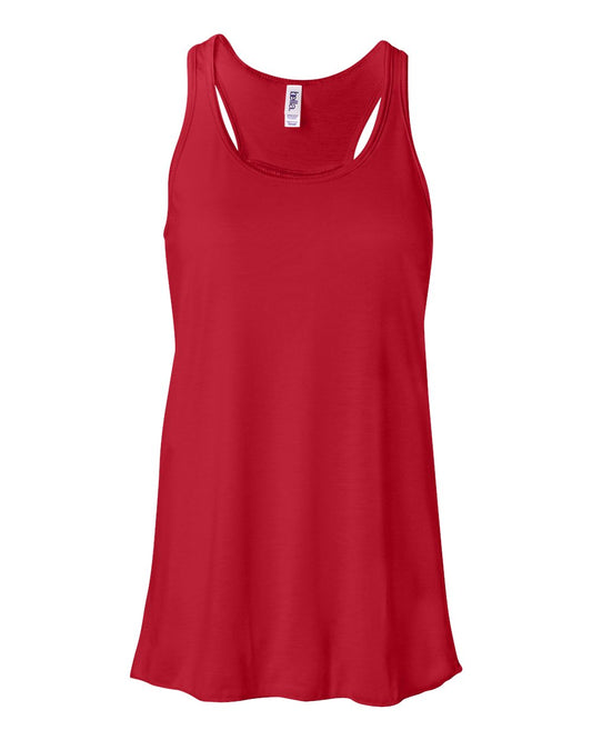 Bella + Canvas 8800 red women's flowy racerback tank, front view