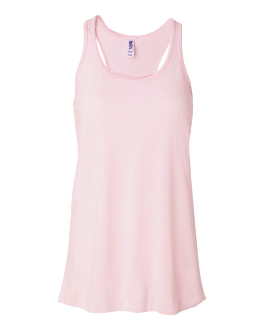 Bella + Canvas 8800 soft pink women's flowy racerback tank, front view