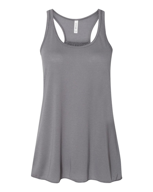 Bella + Canvas 8800 storm women's flowy racerback tank, front view