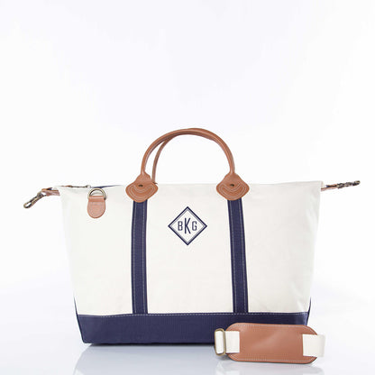 Personalized Classic Weekender Bag for Short Getaways, Navy personalized front