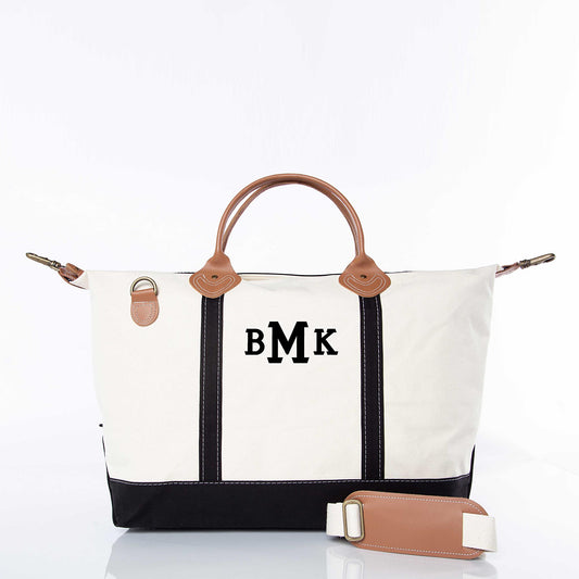 Personalized Classic Weekender Bag for Short Getaways, Black personalized front